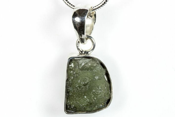 Green Moldavite Tektite Pendant ( g) - Czech Republic #270868